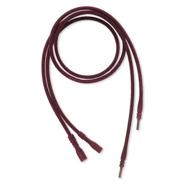 Necklace cord, silicone / velveteen / stainless steel, maroon, 3mm wide, 18 inches with snap closure. Sold per pkg of 2. image number 0