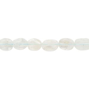 Aquamarine 1pkg1, hand-cut flat oval bead 14 inch 7x5mm-10x6mm