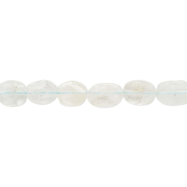 Aquamarine 1pkg1, hand-cut flat oval bead 14 inch 7x5mm-10x6mm image number 0