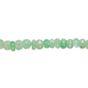 Chrysoprase 1pkg1, hand-cut faceted rondelle bead natural 8 inch 5x2mm-5x4mm