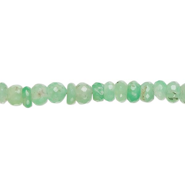 Chrysoprase 1pkg1, hand-cut faceted rondelle bead natural 8 inch 5x2mm-5x4mm image number 0
