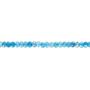 Blue apatite 1pkg1, faceted rondelle bead natural B grade, 15.5-16 inch 3x2mm