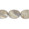 Mother-of-pearl shell 1pkg1, flat oval bead 15 inch blue steel 18x13mm-18x14mm image number 0
