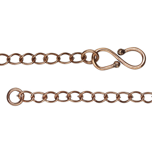 Chain, antique copper-plated brass, 4x3.5mm curb, 36 inches. Sold individually. image number 0