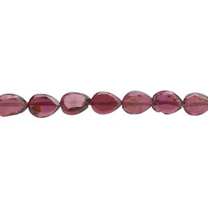 Garnet 1pkg1, hand-cut faceted flat teardrop bead 15.5-16 inch 7x5mm-8x7mm