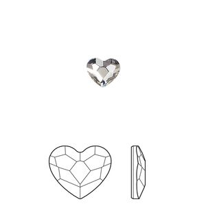 Flat back 24pk crystal foil back, Crystal Passions® 3.6mm heart 2808