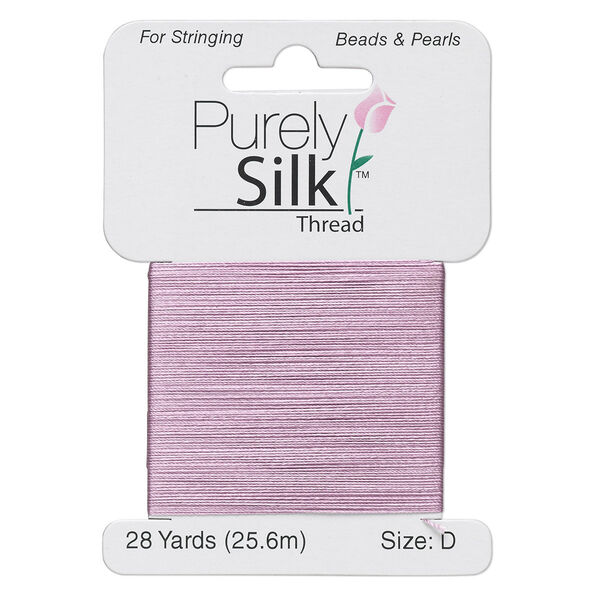 Thread, Purely Silk™, lilac, size D. Sold per 28-yard card. image number 0