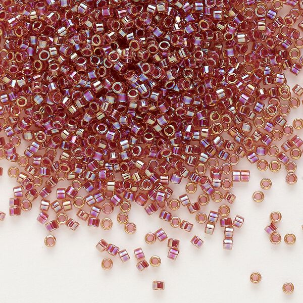 Seed bead, Delica®, glass, pkg/250g, #11 round, translucent berry-lined rainbow light topaz (DB-0088). image number 0