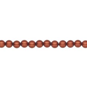 Pearl 600pk dark copper, Preciosa Czech crystal 4mm round