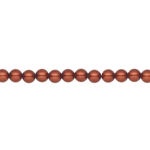 Pearl 600pk dark copper, Preciosa Czech crystal 4mm round image number 0