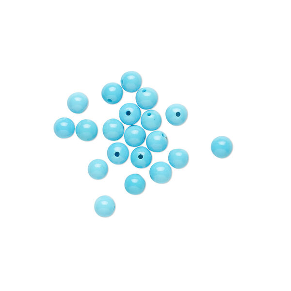 Bead, sleeping beauty turquoise (natural), 3mm round, A- grade, Mohs hardness 5 to 6. Sold per pkg of 20. image number 0