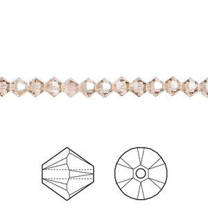 Bead 48pk crystal golden shadow, Crystal Passions® 4mm bicone 5328