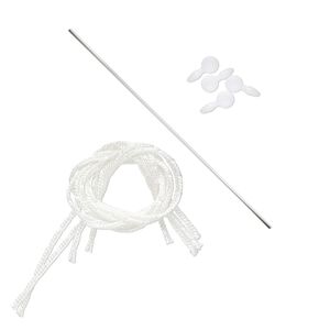 Warp, 1pkg1, Mirrix, aluminum / plastic / texsolv nylon cord, white, 38 inches with (4) 25x11.5mm pegs.