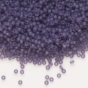 Seed bead, Dyna-Mites™, glass, pkg/1/2kg, #11 round, translucent matte purple, (11MA 11/0 RR).