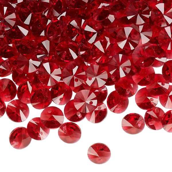 Drop 12pk scarlet, Crystal Passions® 6mm pendant mini disk 6428 image number 1