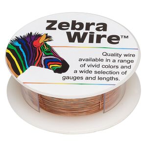 Wire, Zebra Wire™, natural copper, round, 30 gauge. Sold per 1/4-pound spool, approximately 215 yards.