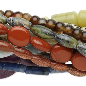 Multi-gemstone / glass 1pkg10, fancy mixed shape bead 15 inch mix 3mm-19x13mm