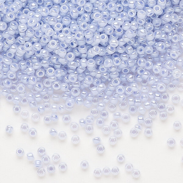 Seed bead, Dyna-Mites™, glass, pkg/40g, #11 round, opaque ceylon pastel light blue, (338 11/0 RR). image number 0