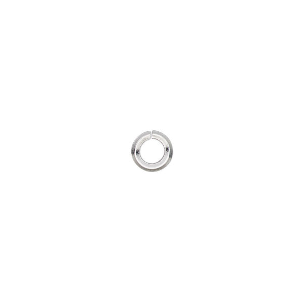 Jump ring, silver-plated brass, 6mm round diamond wire, 3.5mm inside diameter, 16 gauge. Sold per pkg of 50. image number 0