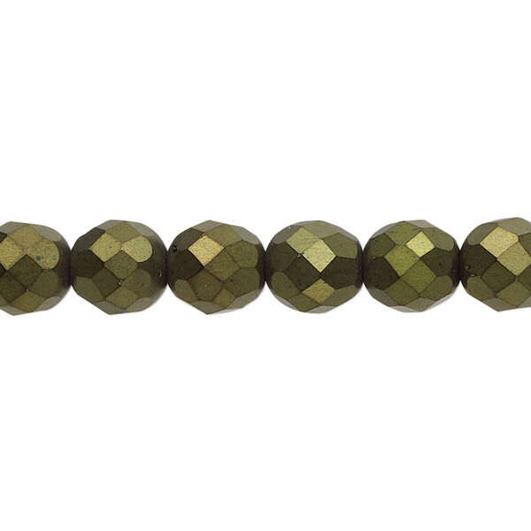 Bead, Czech fire-polished glass, opaque matte black red luster, 8mm faceted round. Sold per 15-1/2" to 16" strand. image number 0
