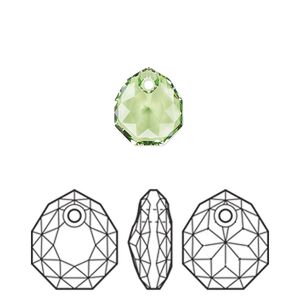 Drop 48pk peridot, Swarovski® 11.5x10mm pendant majestic 6436