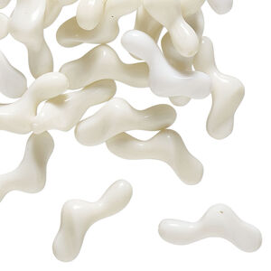 Bead, vintage German acrylic, ivory, 17x8mm. Sold per pkg of 24.
