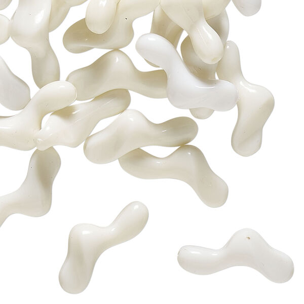 Bead, vintage German acrylic, ivory, 17x8mm. Sold per pkg of 24. image number 0