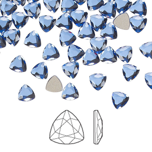 Flat back 12pk sapphire foil back, Crystal Passions® 5mm trilliant 2472 image number 0