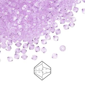 Bead 48pk violet, Preciosa Czech crystal 3mm bicone