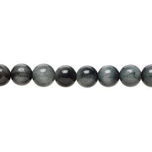Cat's eye quartz 1pkg1, round bead natural 15.5-16 inch 6mm
