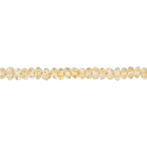 Citrine 1pkg1, hand-cut faceted rondelle saucer bead C grade, 14 inch 3x1mm-5x3mm image number 0