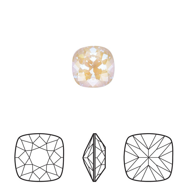 Fancy stone 2pk crystal ivory cream DeLite, Crystal Passions® 10mm cushion 4470 image number 0