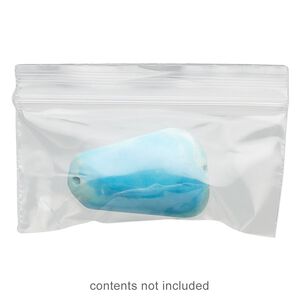 Bag, Tite-Lip™, plastic, clear, 2x1-inch side zip. Sold per pkg of 100.