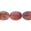 Mother-of-pearl shell 1pkg1, flat oval bead 15 inch rhubarb 17x13mm-18x14mm image number 0