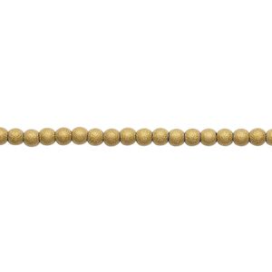Bead, glass, translucent matte gold AB, 2.5mm round. Sold per 15-1/2 to 16-inch strand.