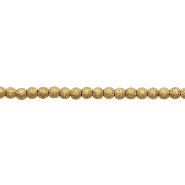 Bead, glass, translucent matte gold AB, 2.5mm round. Sold per 15-1/2 to 16-inch strand. image number 0