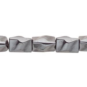 Hemalyke™ 1pkg1, textured triangular tube bead 15.5-16 inch 12x8mm