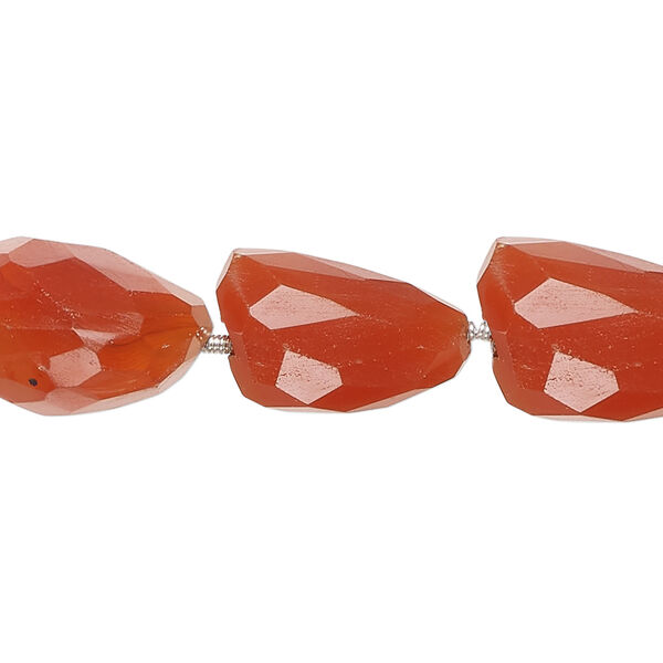 Carnelian 1pkg5, hand-cut faceted nugget bead, small to medium image number 0