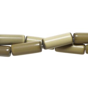 Bead 1pkg2 cat's eye glass (fiber optic glass), 15x5mm-17x6mm round tube opaque camo