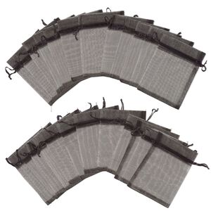 Pouch, chiffon, black, 3-1/2x3 inches. Sold per pkg of 24.