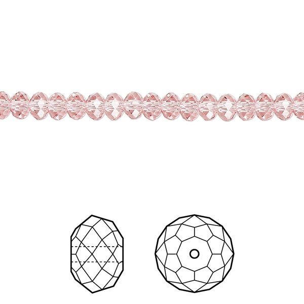Bead 12pk light rose, Crystal Passions® 4x3mm rondelle 5040 image number 0
