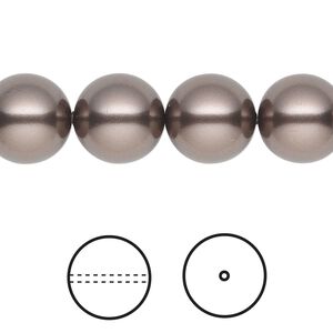 Pearl 10pk brown, Crystal Passions® 12mm round 5810