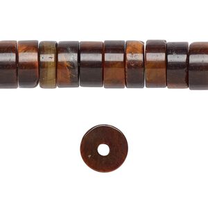 Red tigereye 1pkg10, heishi bead 10x5mm