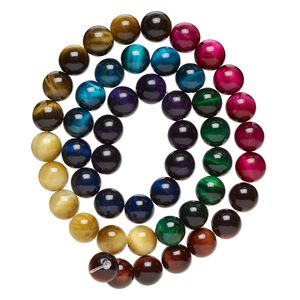 Tigereye 1pkg1, round bead 15.5-16 inch 8mm