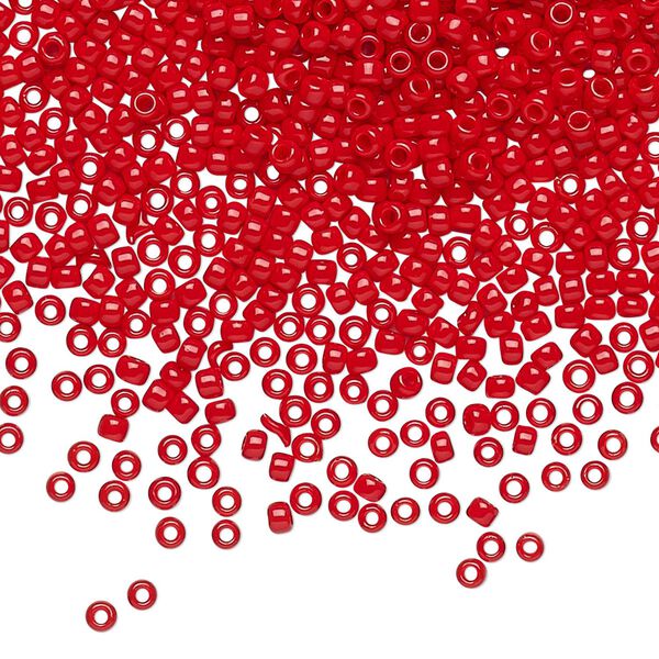 Seed bead, TOHO BEADS®, glass, pkg/50g, #11 round, opaque cherry red (TR-11-45A). image number 0