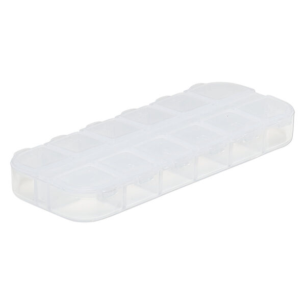 Organizer, acrylic, clear, 5 x 1-3/4 x 1/2 inch rectangle with 12 compartments. Sold per pkg of 2. image number 2