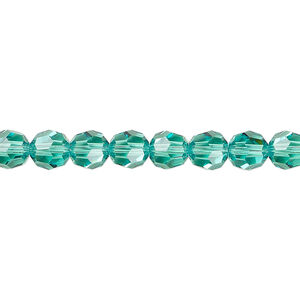 Bead 1pkg360 Caribbean green, Swarovski&reg; ReCreated&trade;, 6mm faceted round 5000
