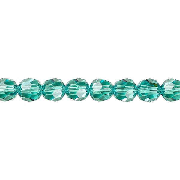 Bead 1pkg360 Caribbean green, Swarovski&reg; ReCreated&trade;, 6mm faceted round 5000 image number 0