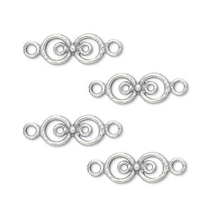 Link, JBB Findings, sterling silver, 13x6mm circles. Sold per pkg of 4.