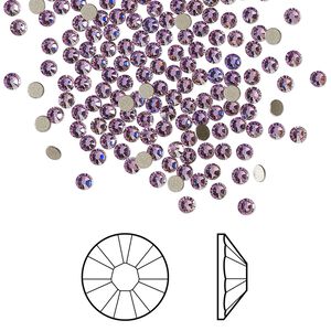 Flat back 144pk crystal vitrail light foil back, Crystal Passions® 2.1-2.3mm rose round SS7 2058